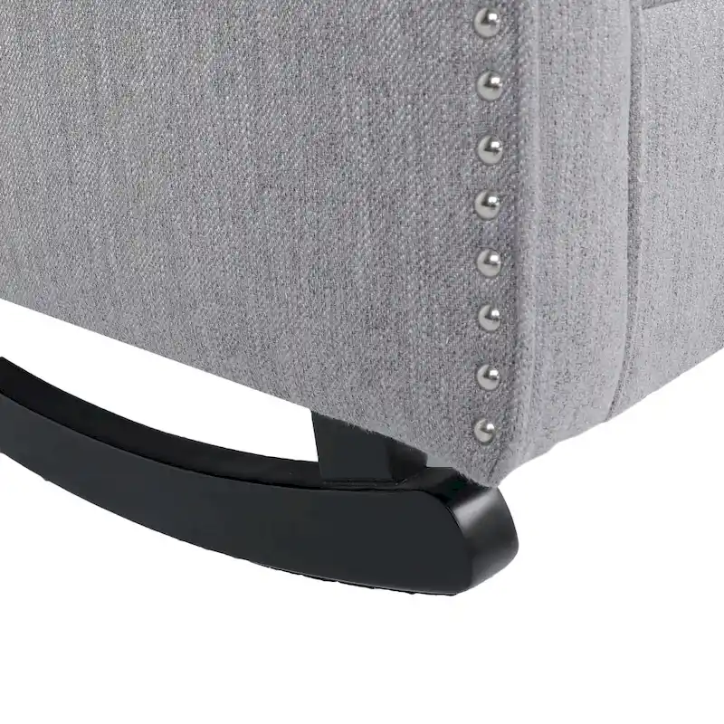 Dobles Fabric Tufted Wingback Rocking Chair by