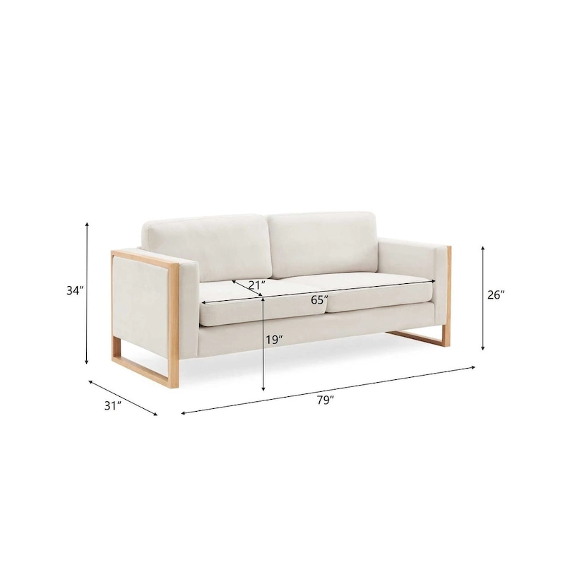 Christopher Knight Home - Lily Modern 79 3-Seater Sofa with Solid Wood Legs