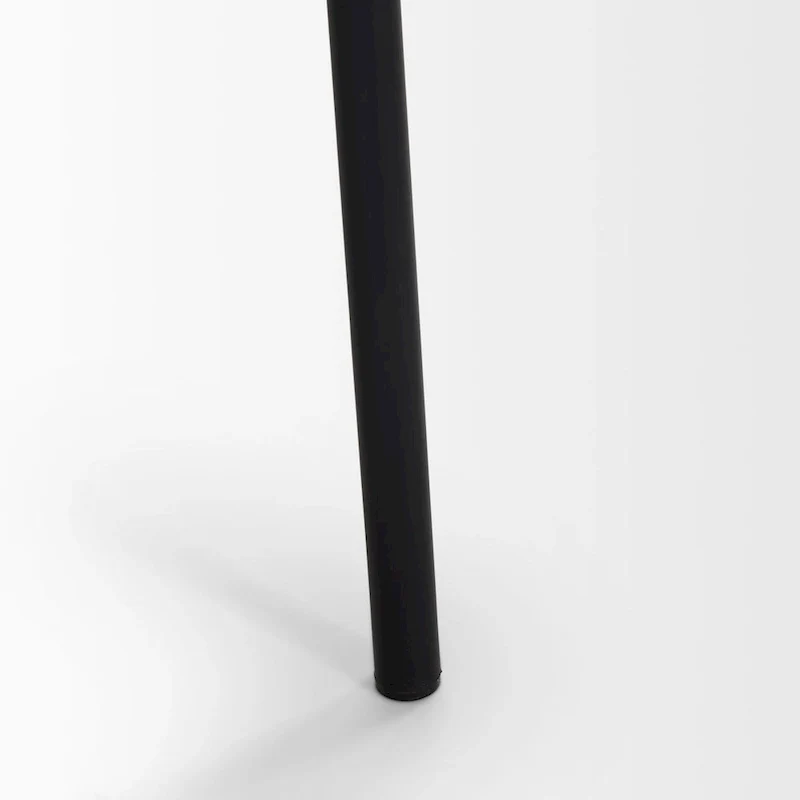 Dining Chair w/ Cream Boucle Fabric & Matte Black Metal Legs