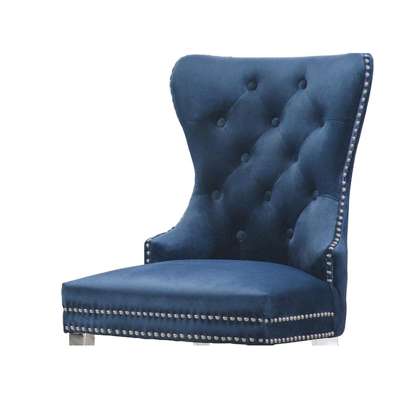 7-Piece Stainless Steel Nailhead Trim Dining Set