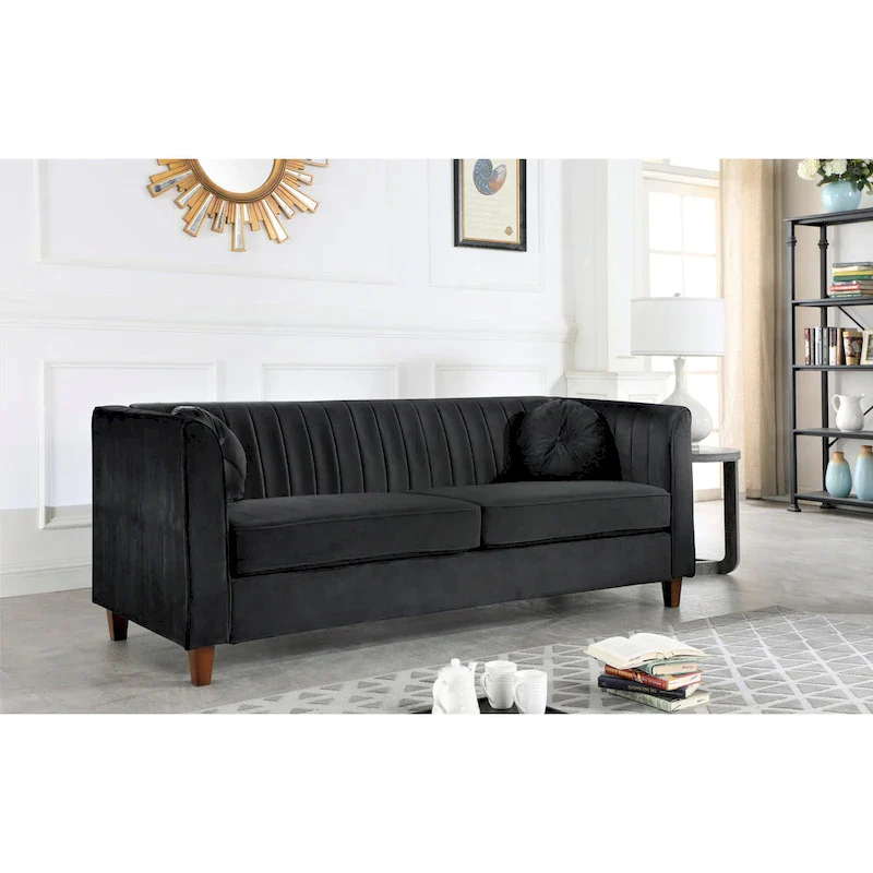 Arvilla Velvet Kitts Classic Chesterfield Sofa