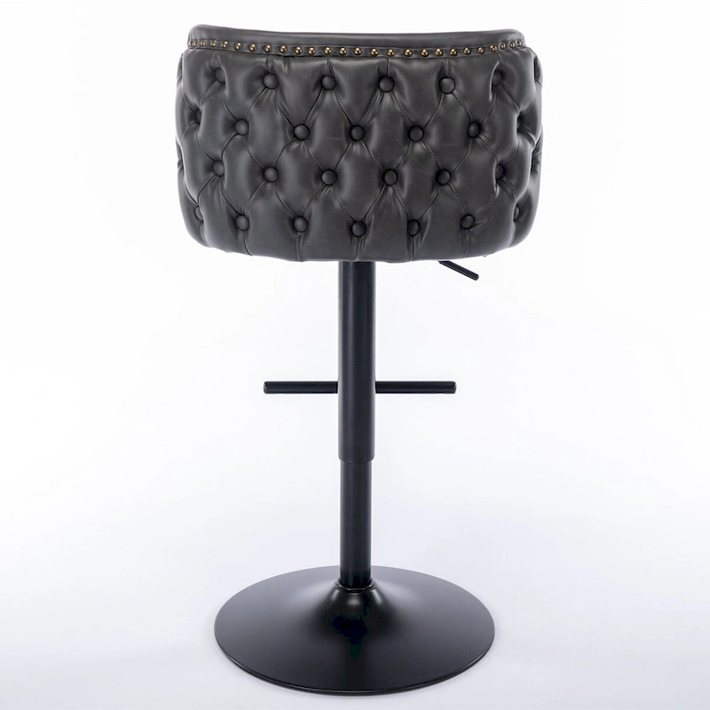 Modern Upholstered Bar Stools with the whole Back Tufted Swivel Barstools Adjusatble Seat Height