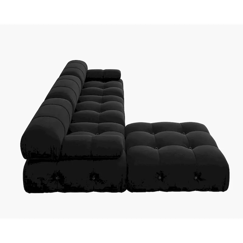 Modern Velvet Upholstered Large Modular Sectional Sofa