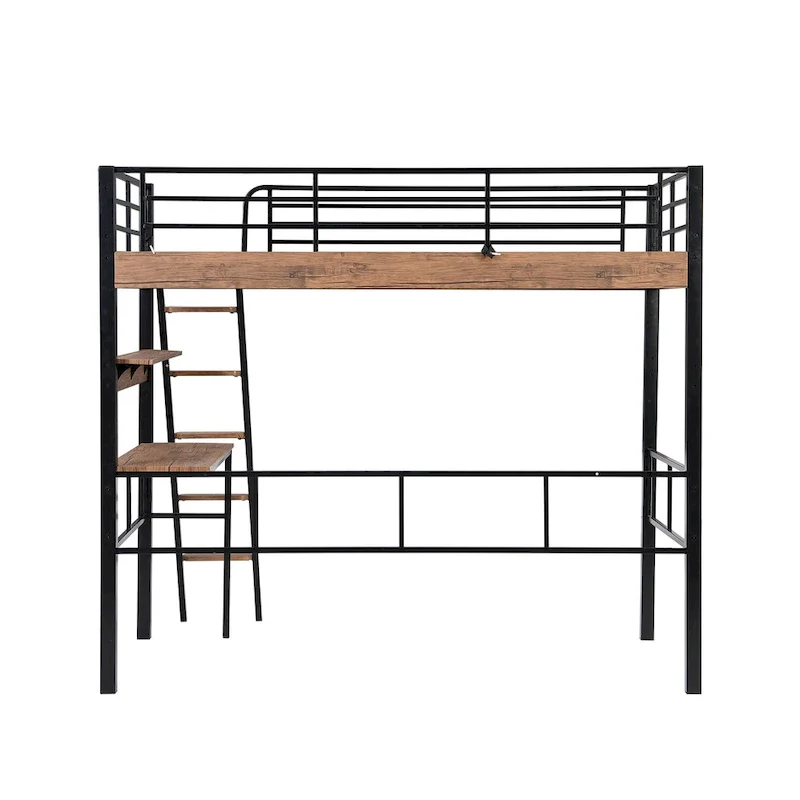Twin Metal Loft Bed with Desk