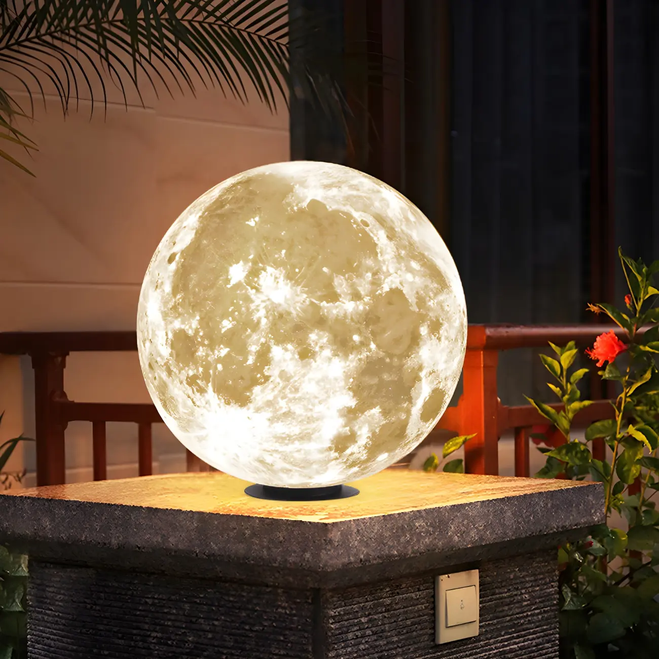 LED Moon Globe Post Cap Lights for Outdoor Pillars