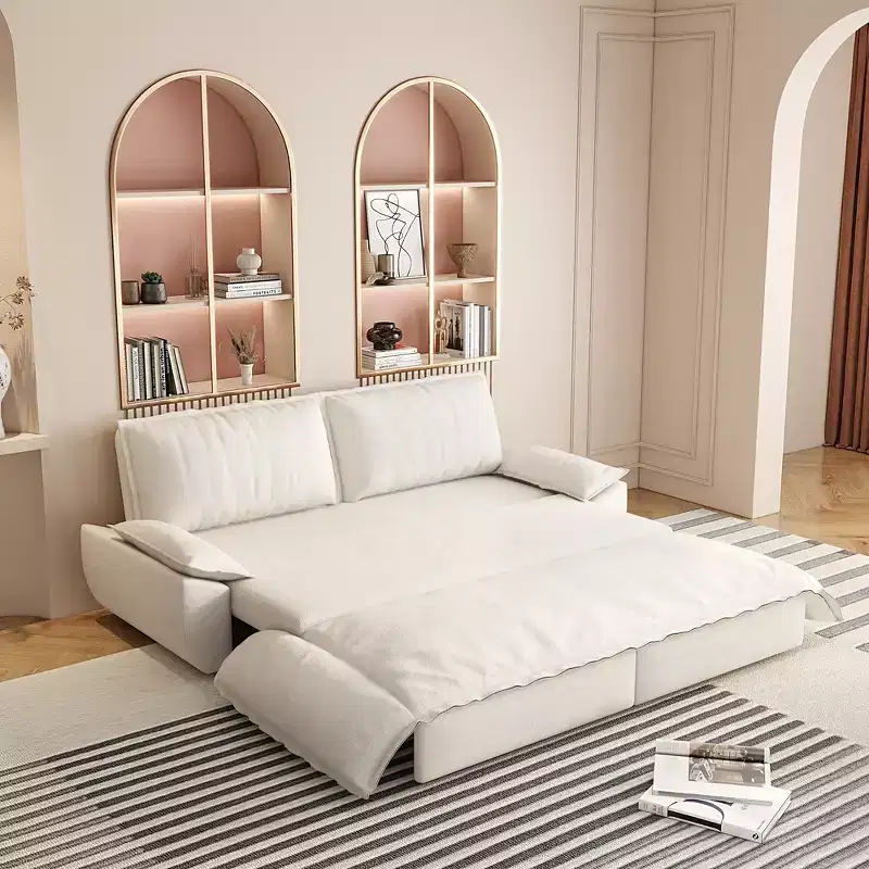 Whisen 3-in-1 Queen Velvet Sleeper Pull Out Sofa Bed, Convertible Loveseat Sofa Couch