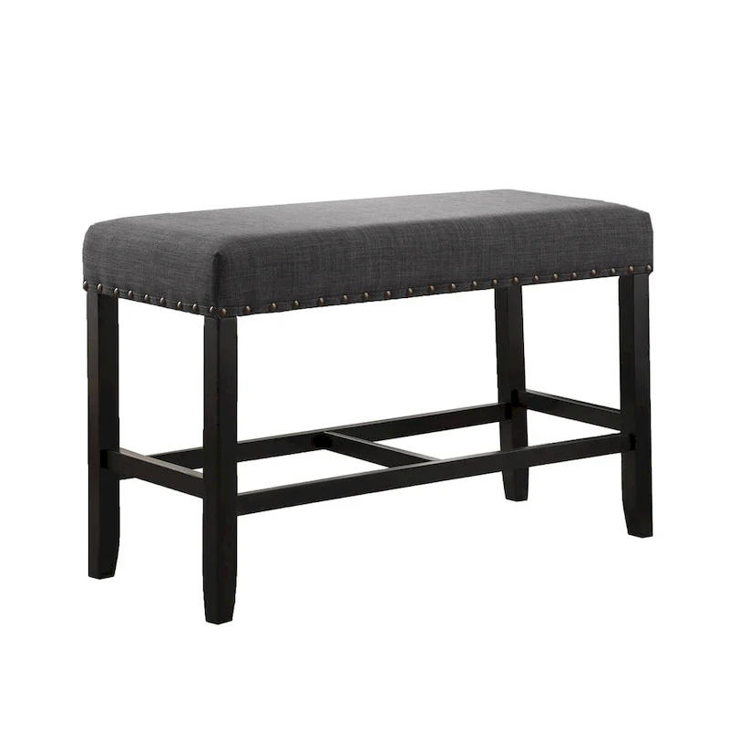 Fabric Counter Height Dining Bench with Nailhead Trim