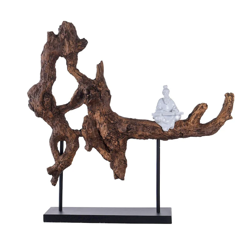 Dann Foley - Imitation Wood Sculpture with Seated Musician