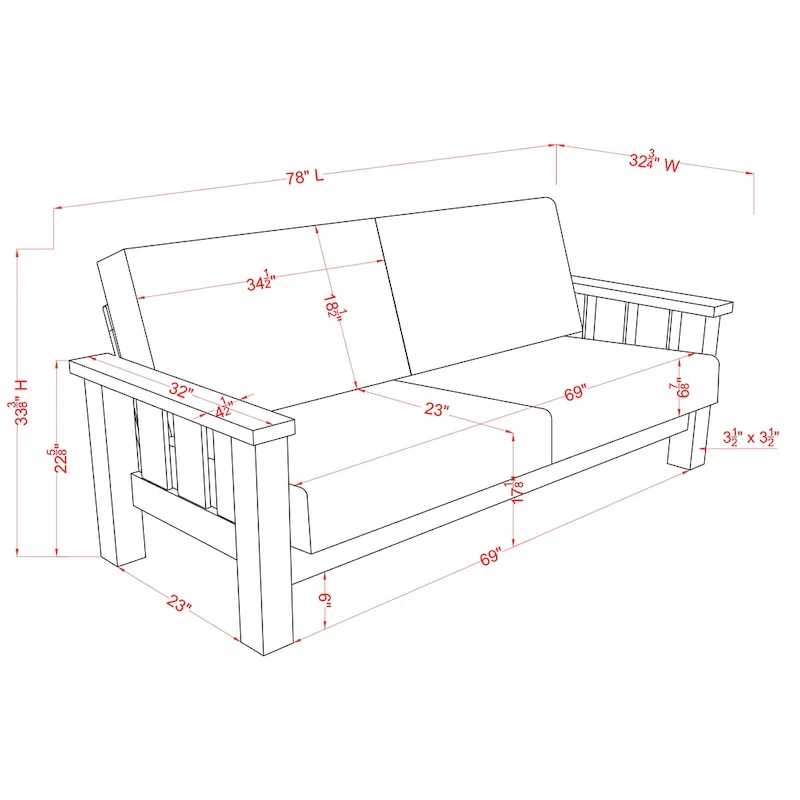 Jimo Farmhouse Rustic Oak Fabric Upholstered Wooden Arms Sofa by Furniture of America
