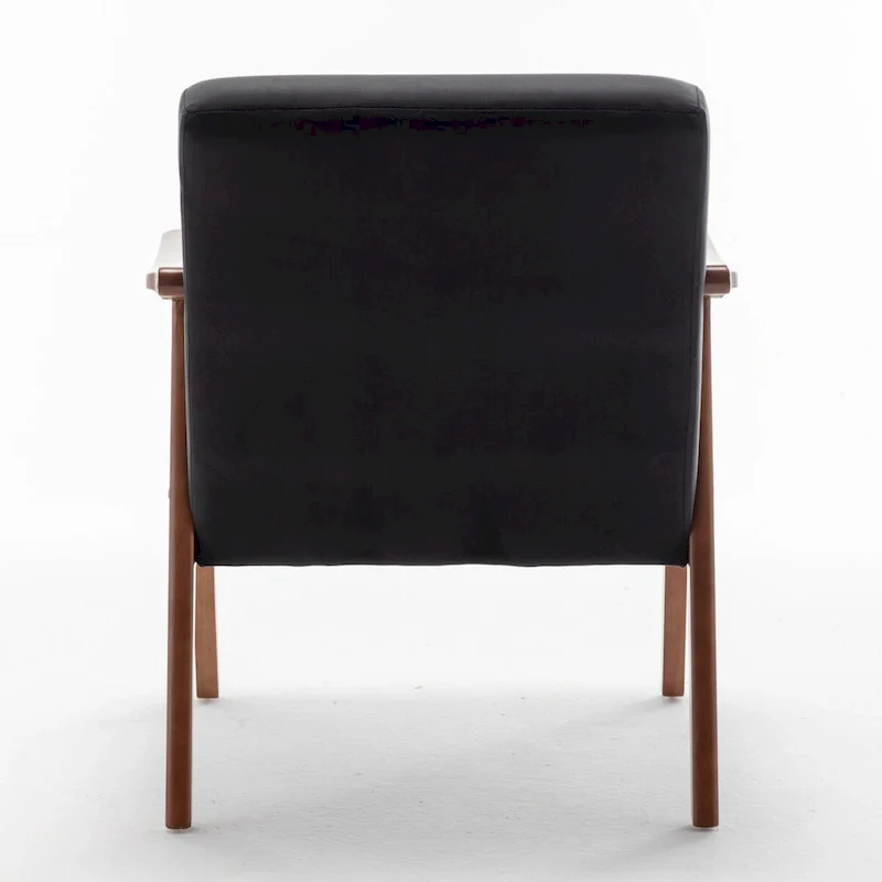 Mid-Century Modern Accent Chair with Solid Wood Frame, Set of 1