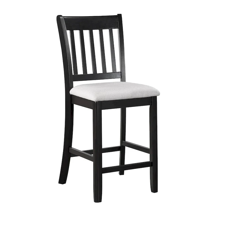 5 Piece Counter Height Dining Table and Chairs Set, Black, White