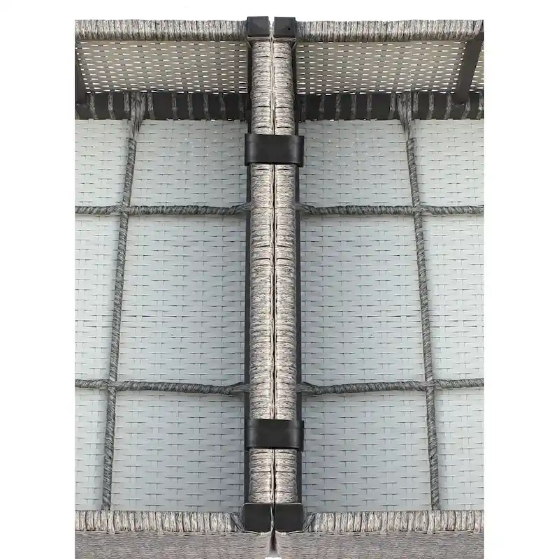 LSI Antibes Grey Wicker Sunbrella 9-piece Sofa Club Set