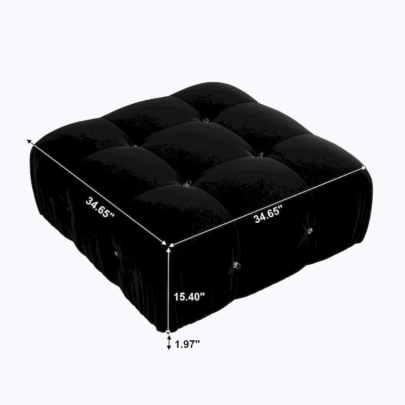 Black Velvet Free Combination Modular Sectional Sofa