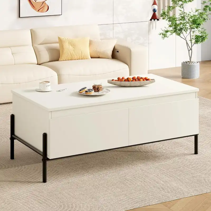 Coffee Table White Center Table Modern Living Room Table