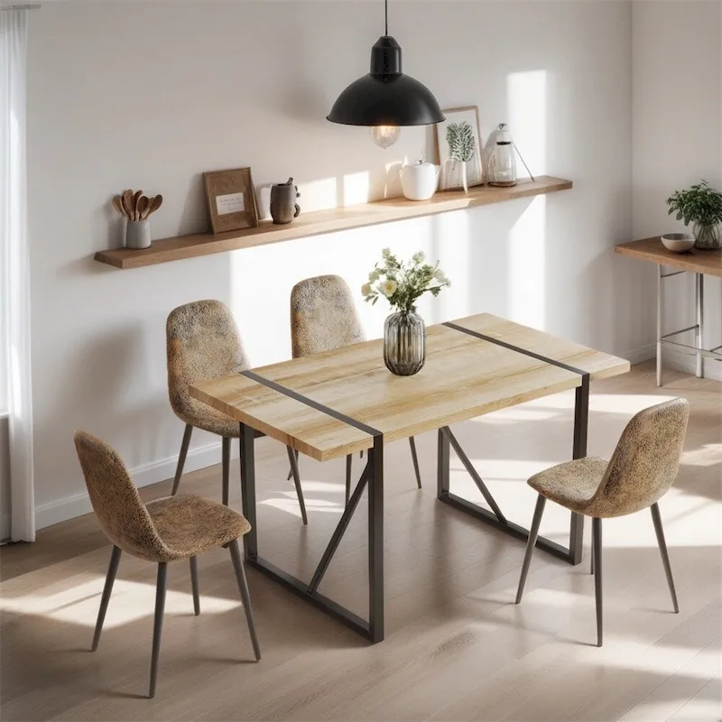 Modern Dining Room Chairs with Metal Legs(Set of 4) - N/A