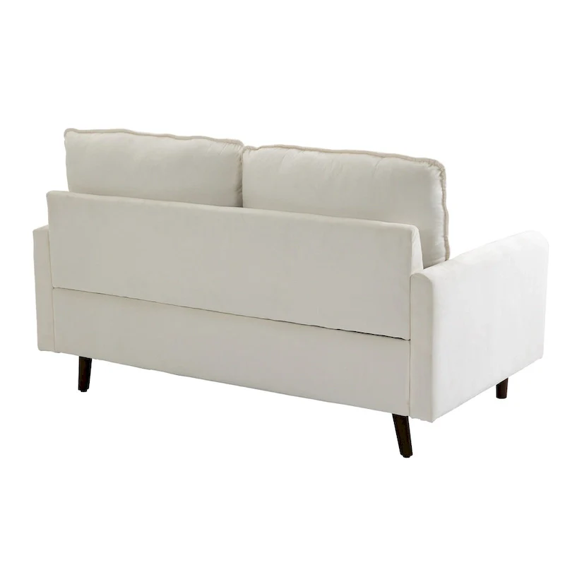 2 Pices Velvet Loveseat Wood Legs Sofa