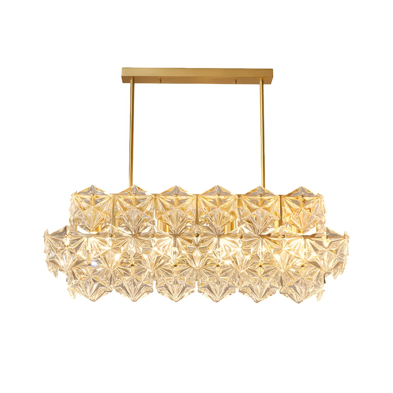 Kitchen Elegant Gold Crystal Pendant Light