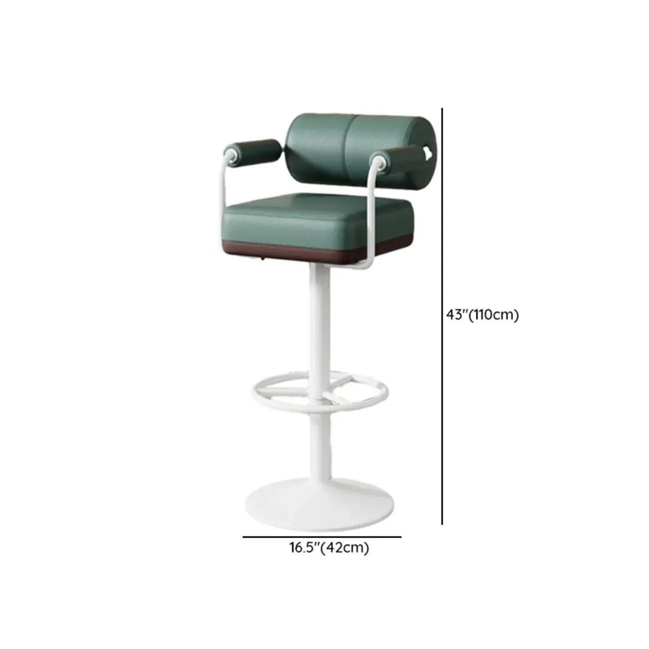 Square Adjustable Leather Gold Legs Swivel Bar Stools