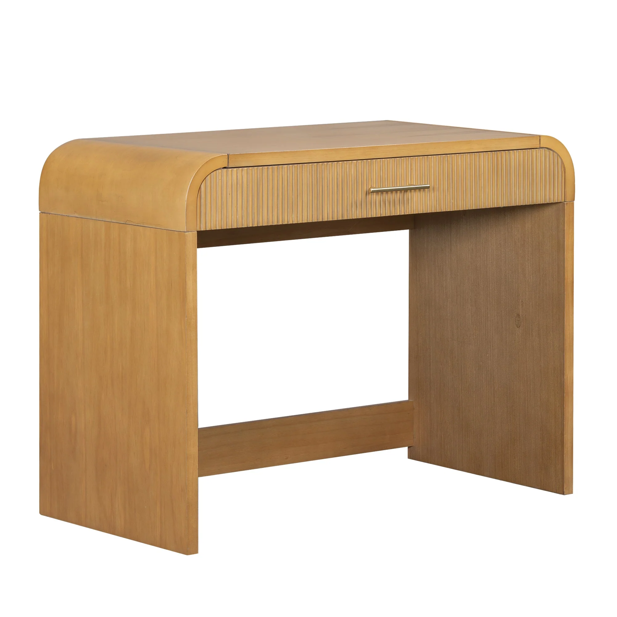 Walker Edison | Modern Reeded Curve Design Makeup Vanity Table