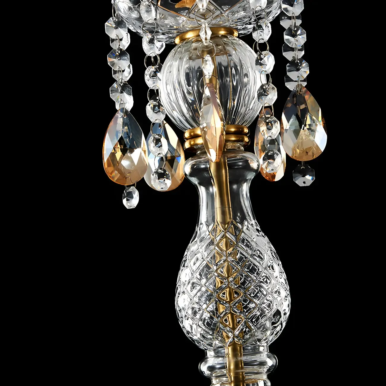 Luxury Dome Clear Crystal Pendant Light Adjustable Height