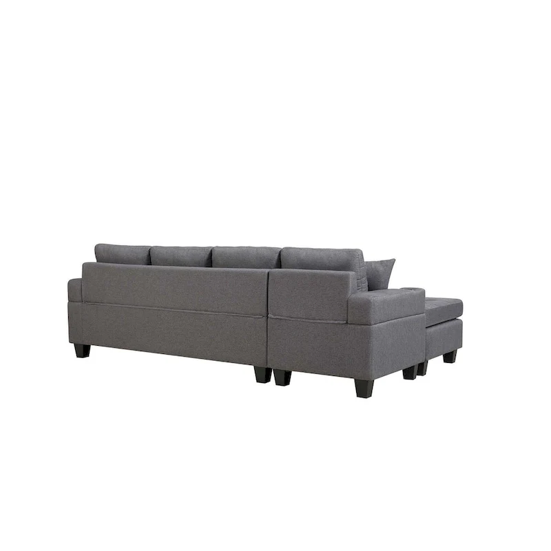 Living room sofa with convertible chaise longue