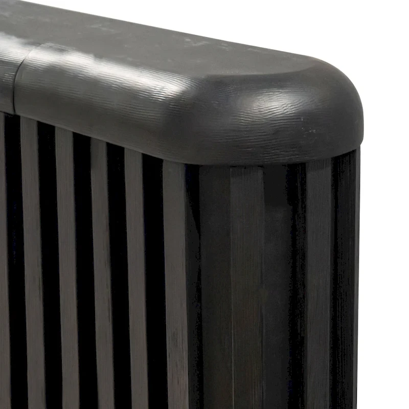 Furniture of America Caelan I Modern Black Solid Wood Fluted Panel Bed