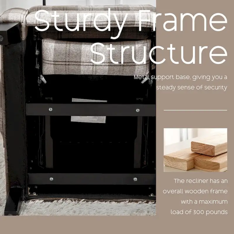 HOMYKA Manual Pushback Recliner Adjustable Accent Chair Wingback Armchair Set of 2