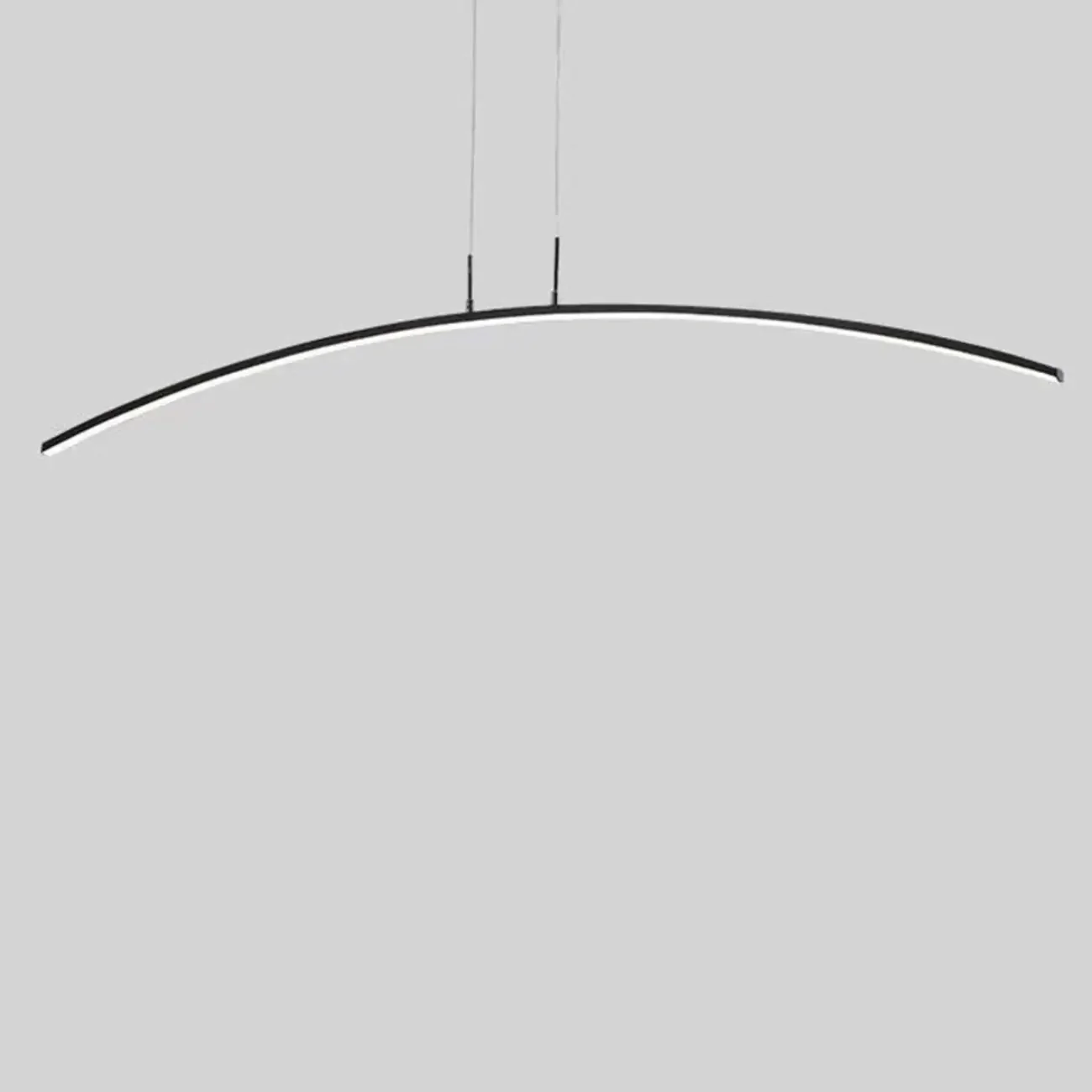 Black Linear Silica Gel Island Pendant Light Arch Shaped LED