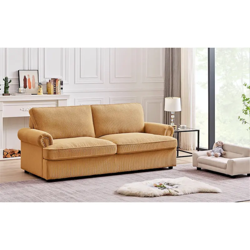 Viviana 76 inch Polyester Round Arm Sleeper Sofa