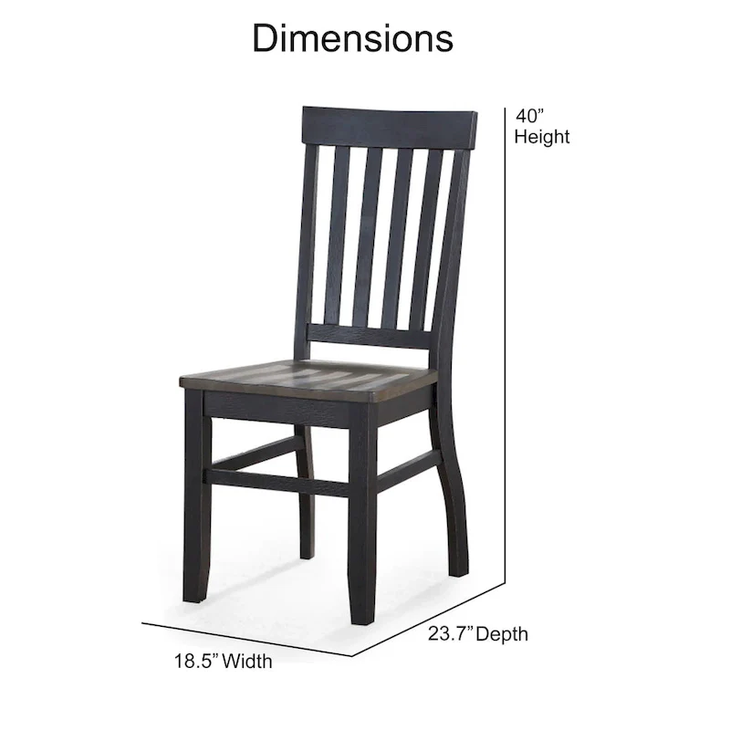 Steve Silver Ralston Two-Tone Ebony and Driftwood Dining Chair,Set of 2