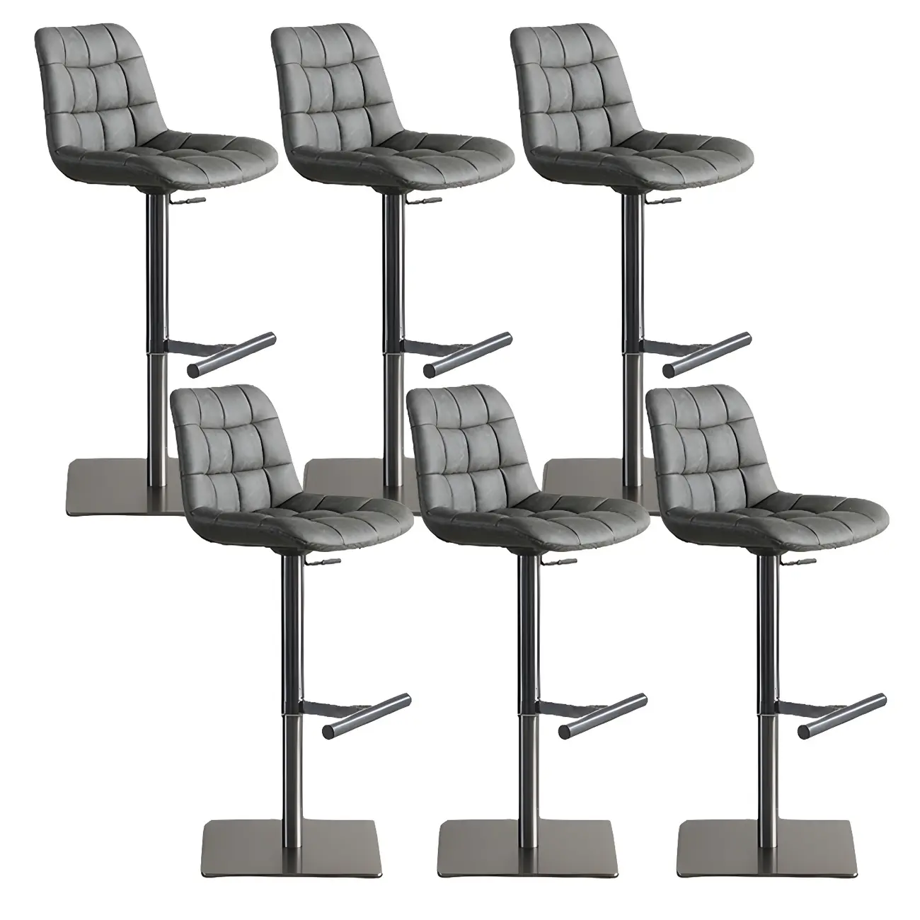 Modern Low Back Cushioned Swivel Adjustable Bar Stool