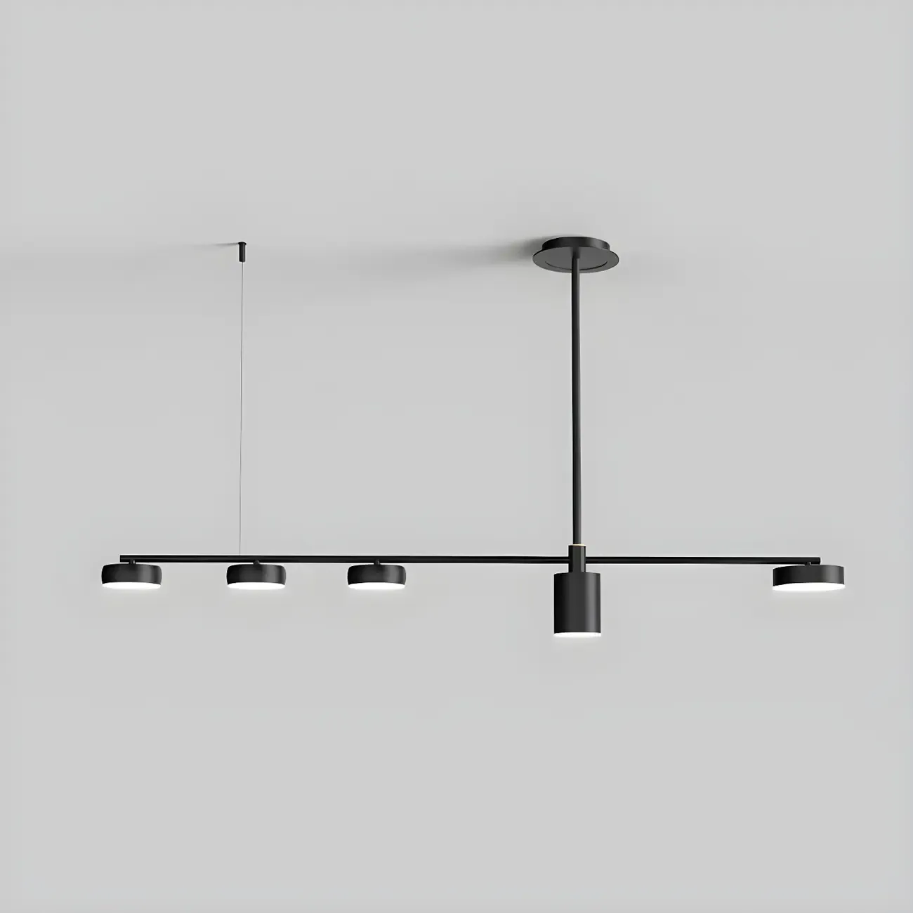 Modern Adjustable Black Linear Kitchen Island Light