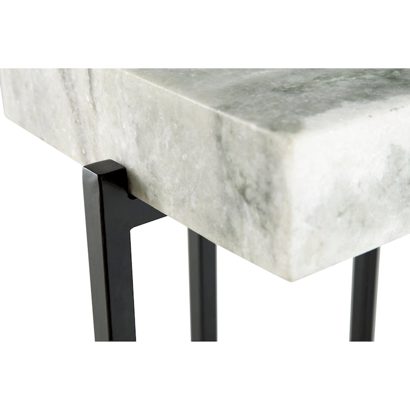 View Point Modern 24 Tall Genuine Marble Top Accent End Table