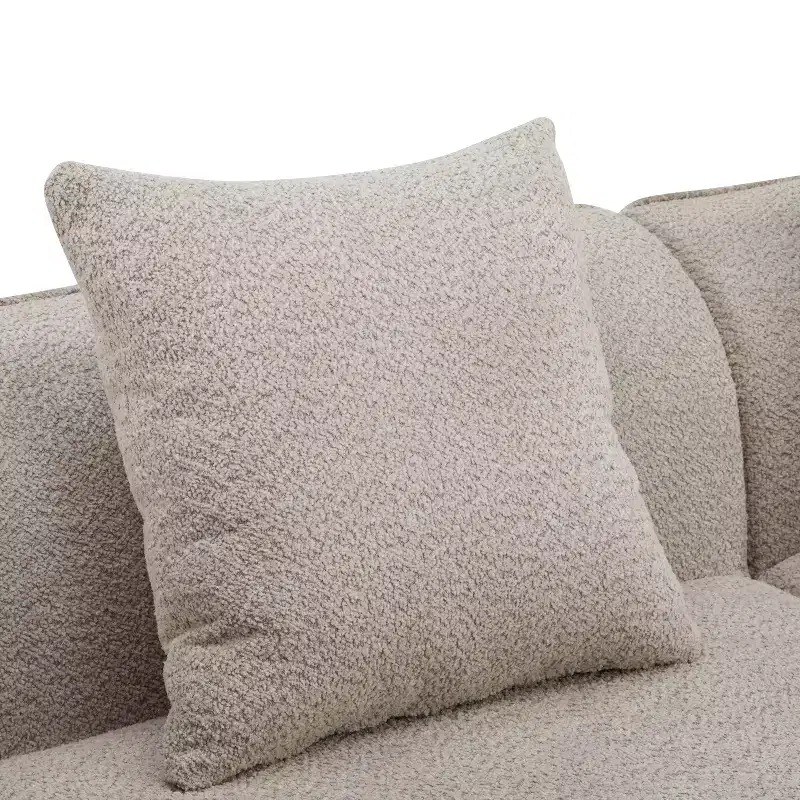 Christopher Knight Home Hailey 126 Modern Boucle Upholstered 5 Seater Curved Sectional Sofa with Pillows