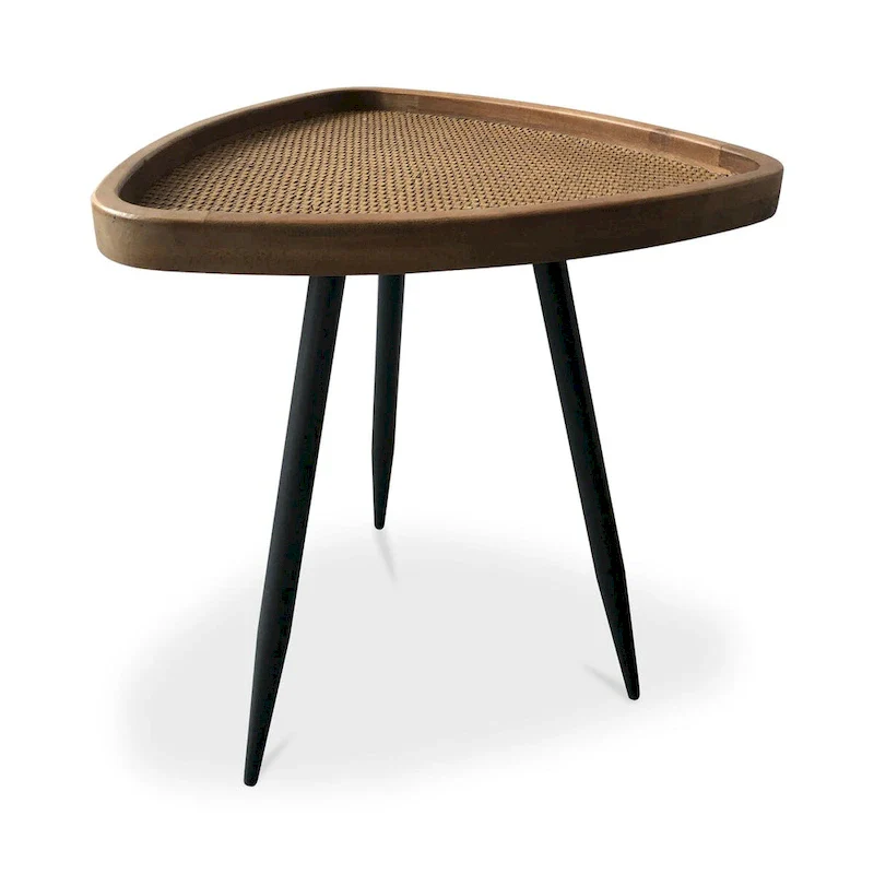 Rattan Top Side Table - 17W x 17D x 19H