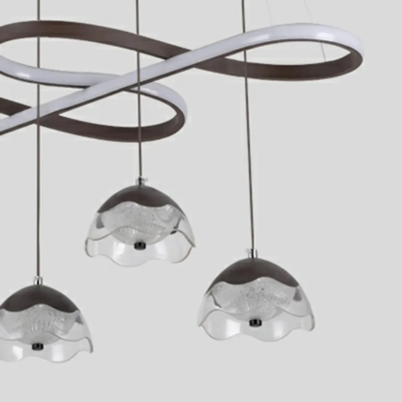 Adjustable 2 Tiers Black Metal 6-Light Dimming Pendant Light