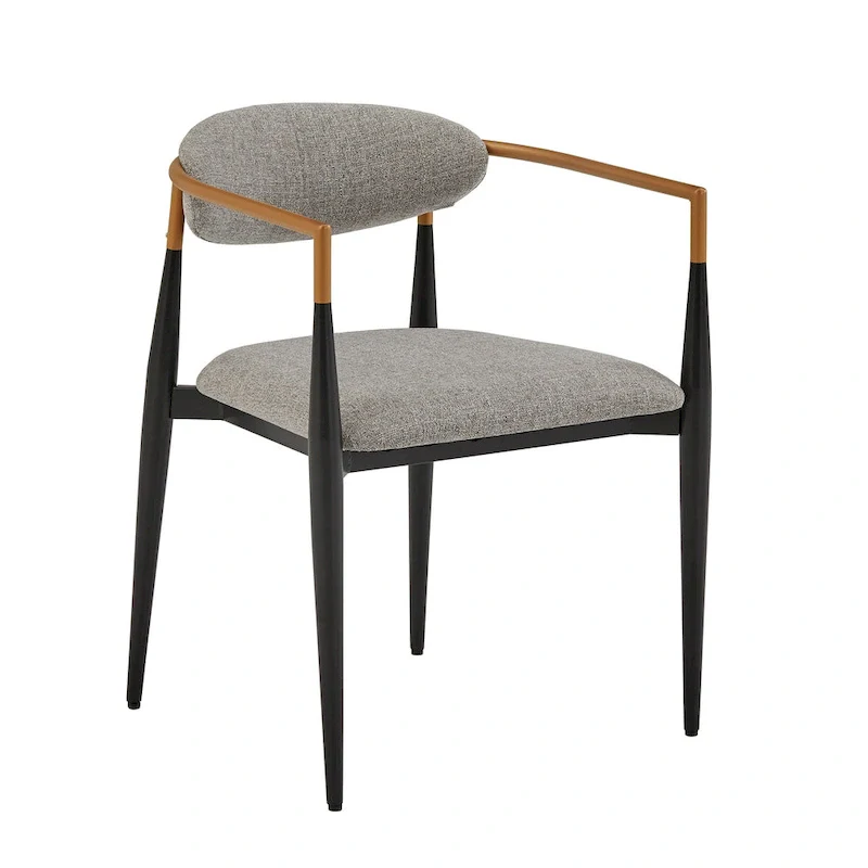 Mid-century Dining Chair with Two-tone Copper & Black Finish (Set of 2)