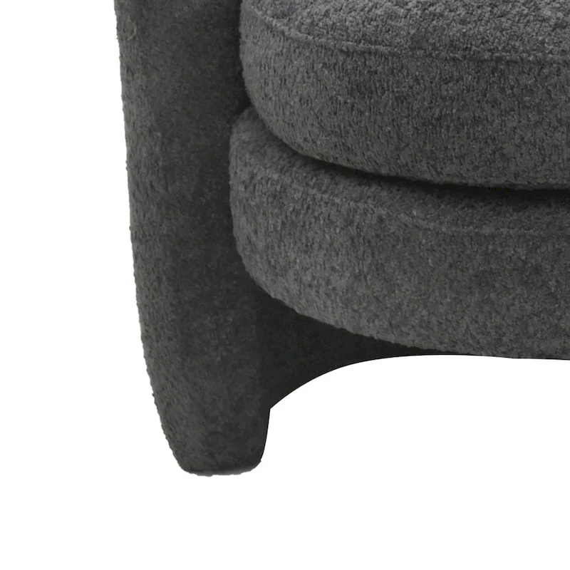 Boucle Upholstered Accent Chair with Curved Back, Plush Seating and No Assembly Required