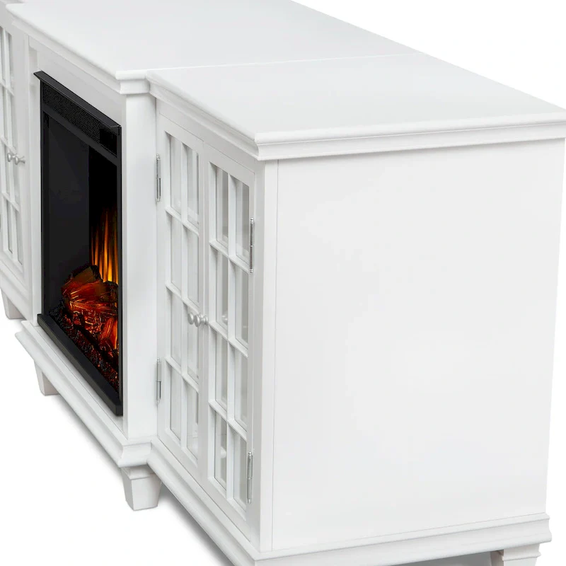 Marlowe 70 TV Stand Electric Fireplace White by Real Flame