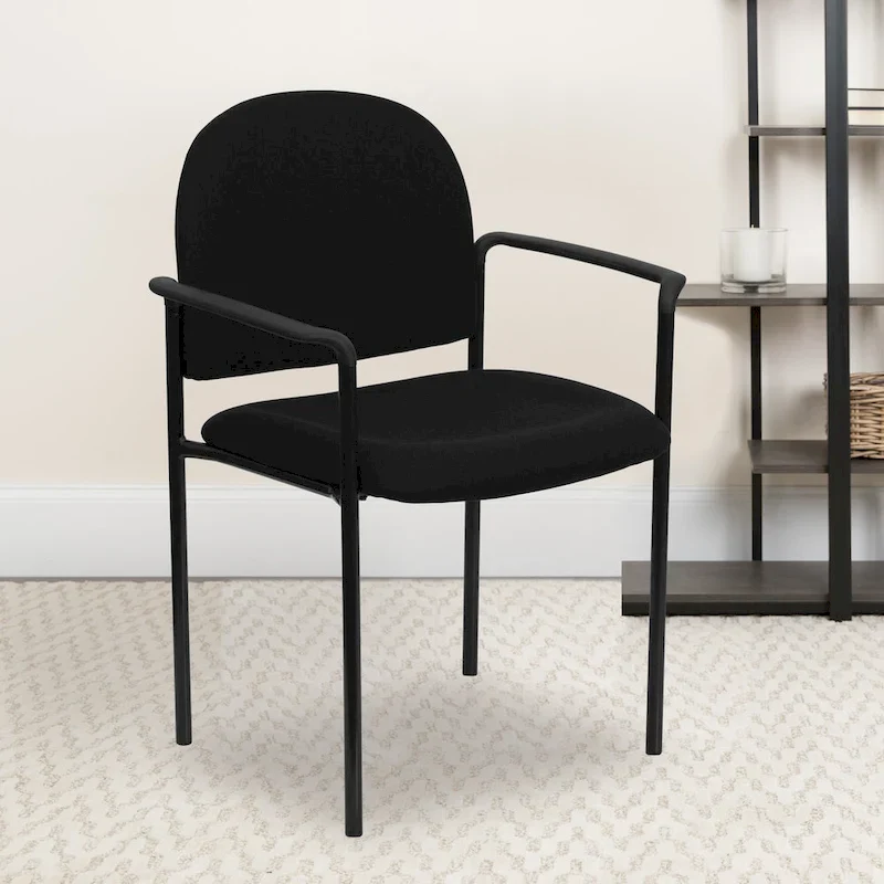 Stackable Steel Reception Chair with Arms - Padded Seat (Single)