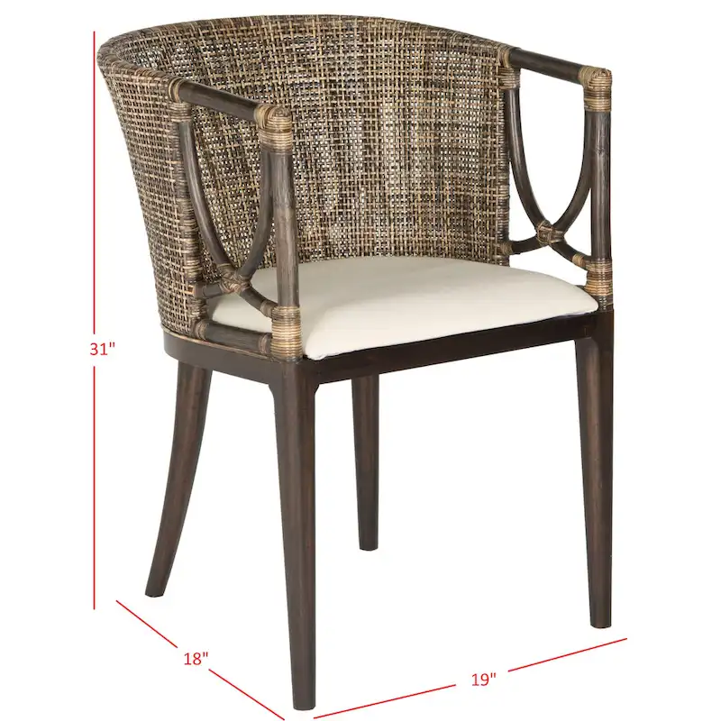 SAFAVIEH Olafia Dining Brown/ Black Arm Chair - 22.3