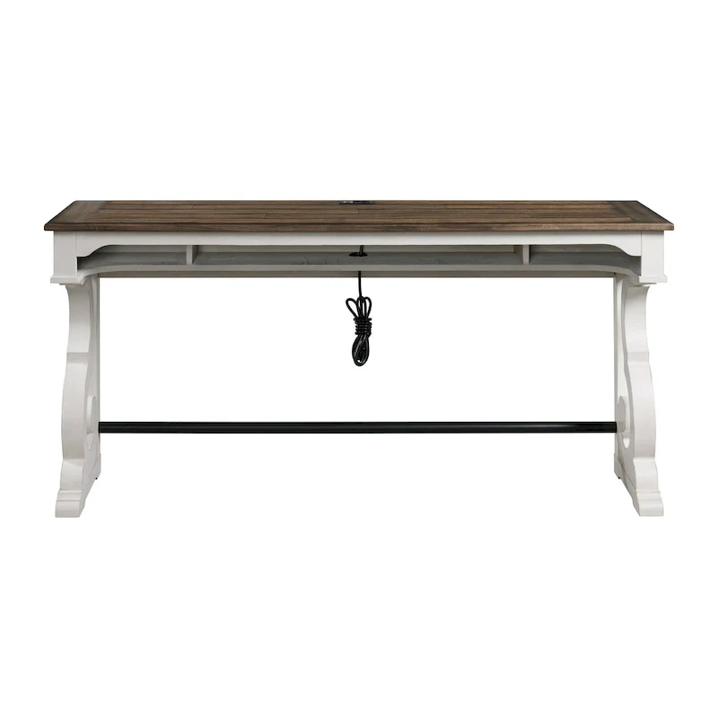 Drake Sofa Bar Table by Intercon, Two-Toned Rustic White and French Oak Finish