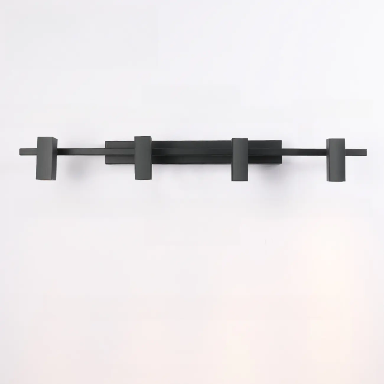 3-Light Rectangle Adjustable Black Vanity Lights