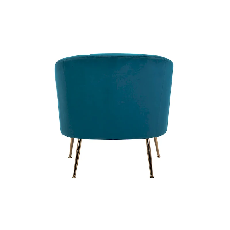 Tufted Velvet Accent Chair with Chrome Legs