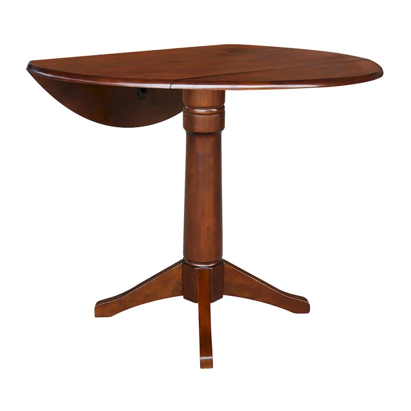 42 Round Dual Drop Leaf Table - Espresso