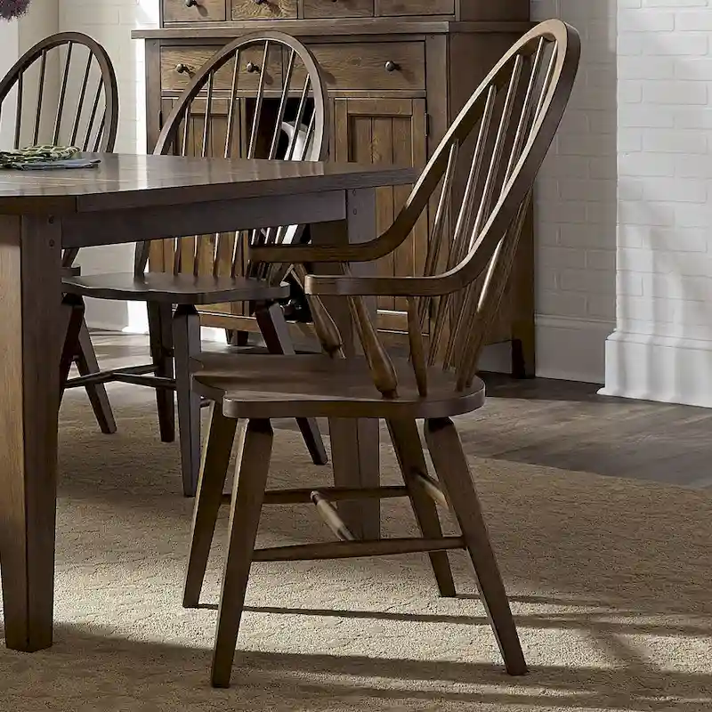 The Gray Barn Hearthstone Ridge Tobacco Windsor Back Arm Chair