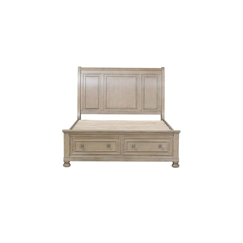 Donald 6 Piece Gray Modern Sleigh Storage Platform Bedroom Set