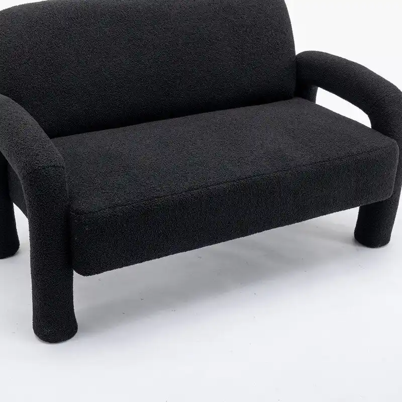 SEYNAR Mid-Century Modern Boucle 51 Solid Wood Curved Sofa