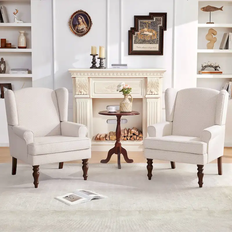 Accent Arm Chair with Turned Legs and Round Arms