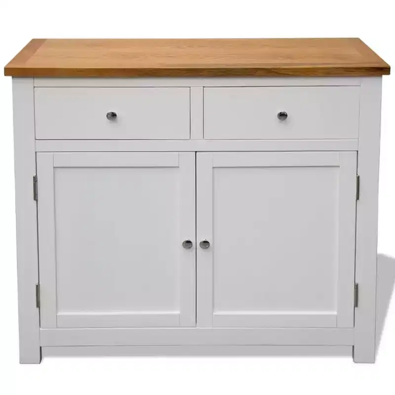 vidaXL Sideboard 35.4x13.2x32.7 Solid Oak Wood